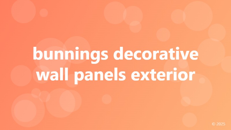 bunnings decorative wall panels exterior
