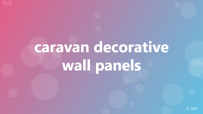 caravan decorative wall panels