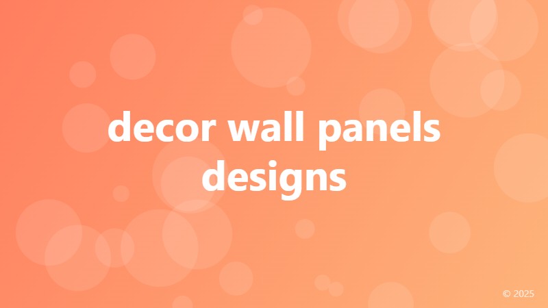 decor wall panels designs