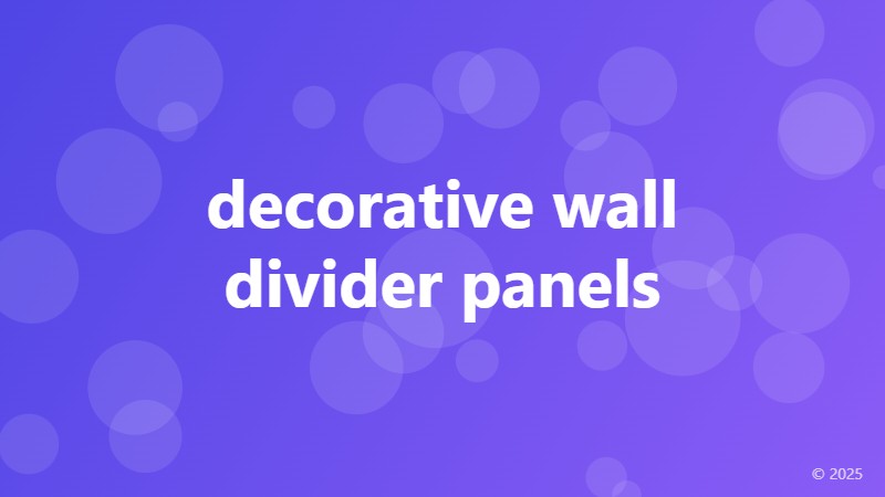 decorative wall divider panels