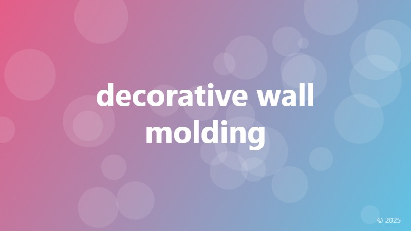 decorative wall molding