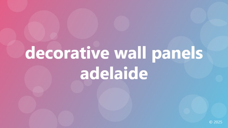 decorative wall panels adelaide