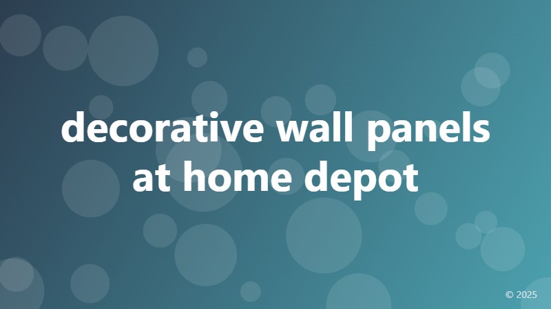 decorative wall panels at home depot