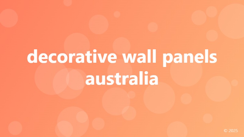decorative wall panels australia