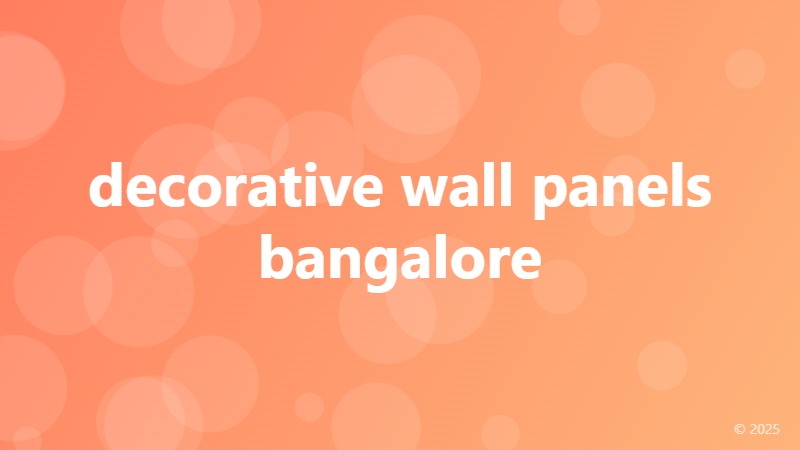 decorative wall panels bangalore