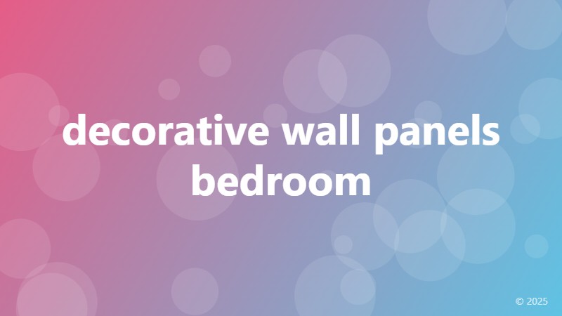 decorative wall panels bedroom