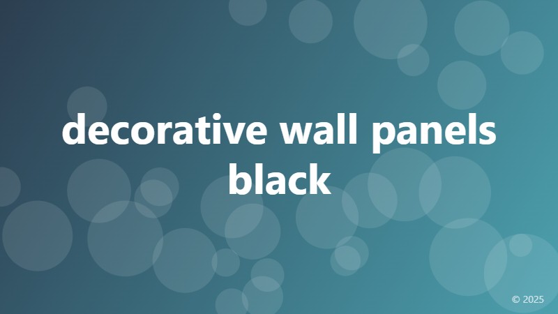 decorative wall panels black