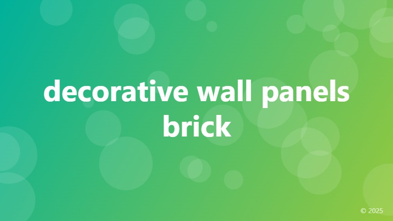 decorative wall panels brick
