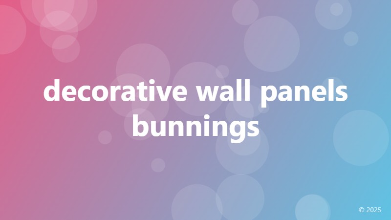 decorative wall panels bunnings