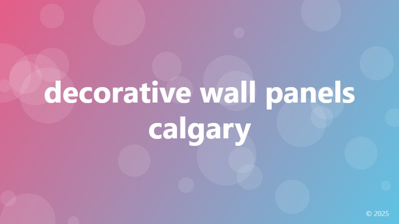decorative wall panels calgary