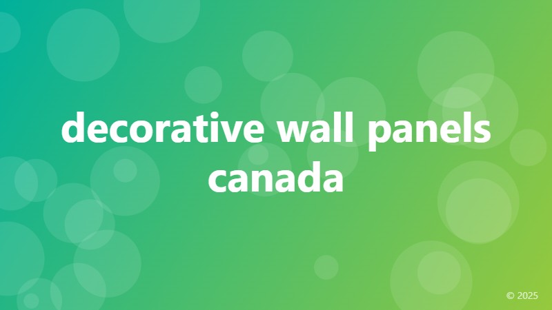 decorative wall panels canada