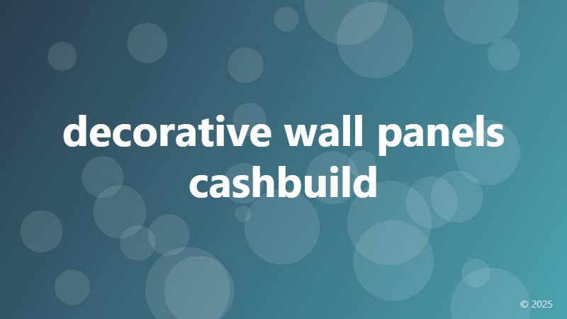 decorative wall panels cashbuild