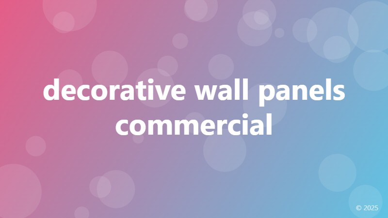 decorative wall panels commercial