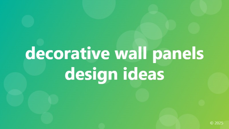 decorative wall panels design ideas