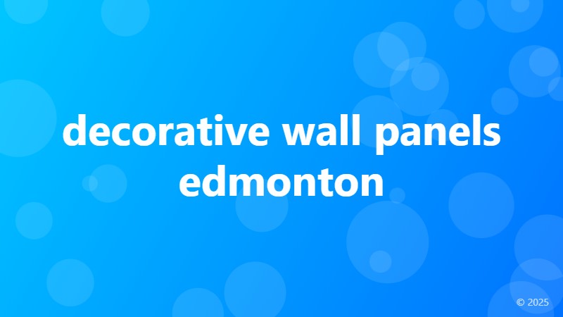 decorative wall panels edmonton