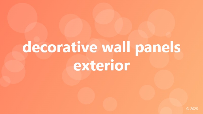 decorative wall panels exterior