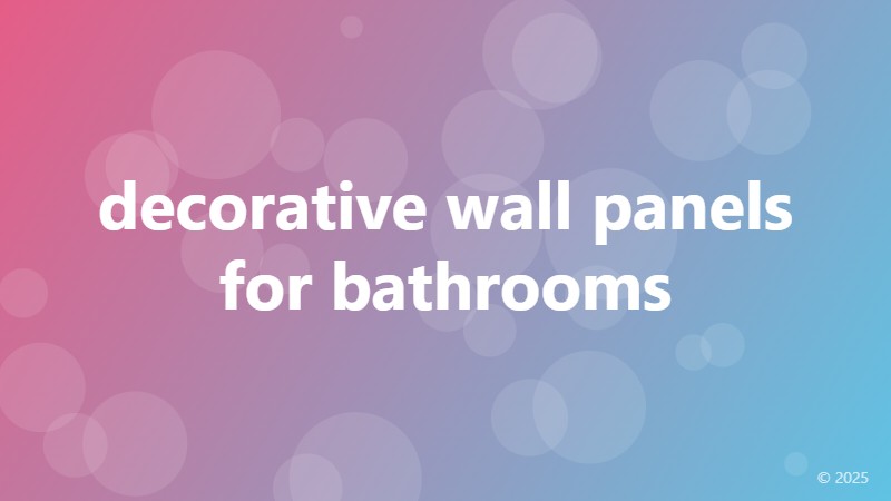 decorative wall panels for bathrooms