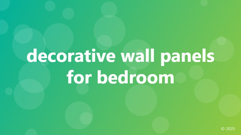 decorative wall panels for bedroom