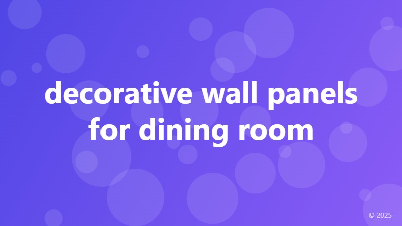 decorative wall panels for dining room