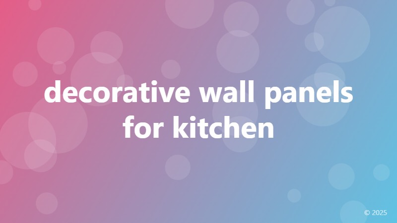 decorative wall panels for kitchen