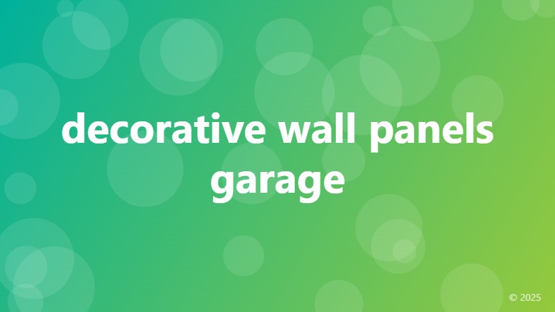 decorative wall panels garage