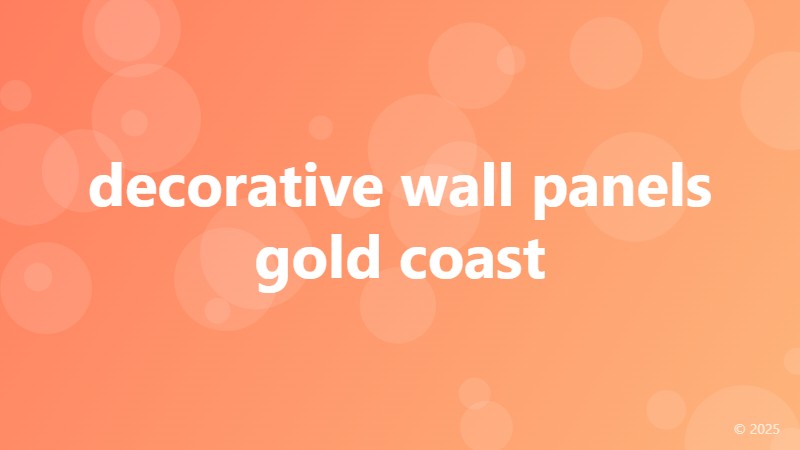 decorative wall panels gold coast