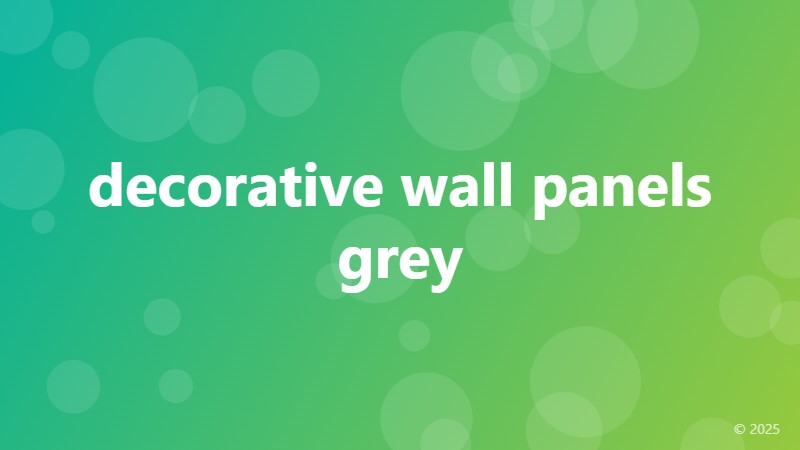 decorative wall panels grey
