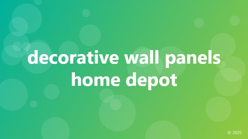 decorative wall panels home depot