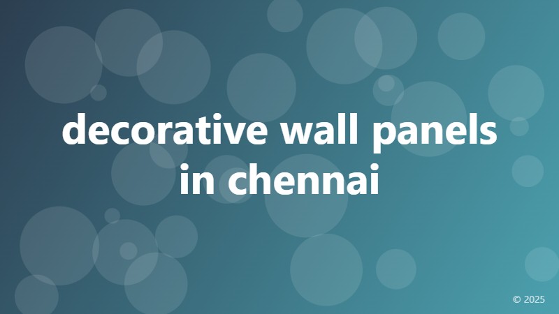 decorative wall panels in chennai