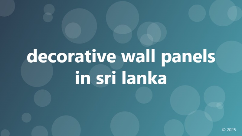 decorative wall panels in sri lanka