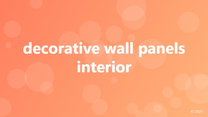 decorative wall panels interior