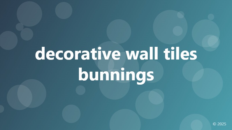 decorative wall tiles bunnings