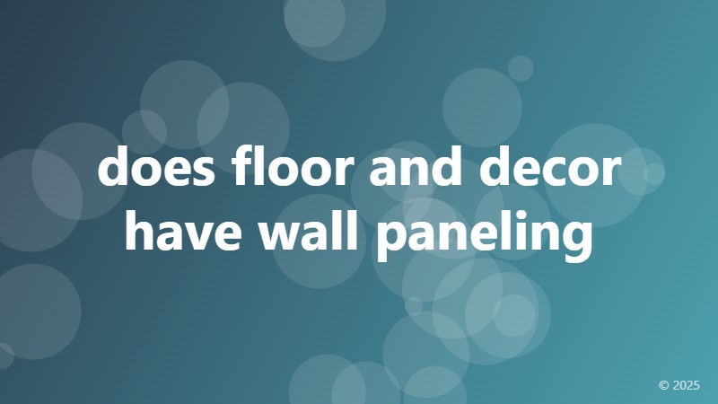 does floor and decor have wall paneling
