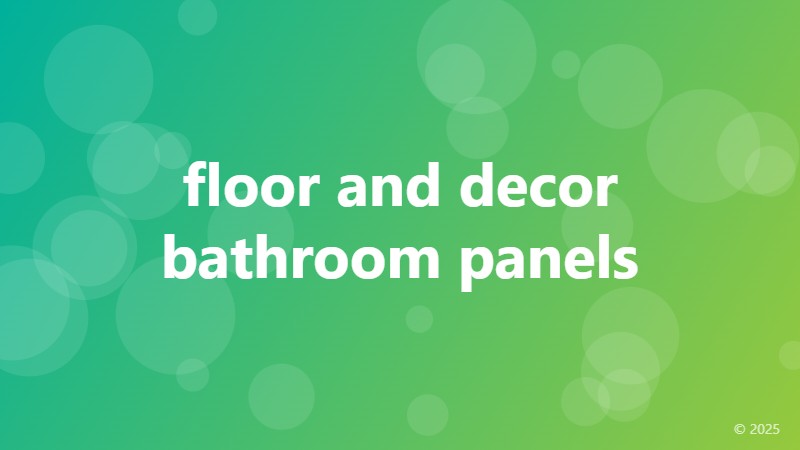 floor and decor bathroom panels