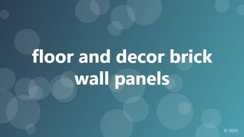 floor and decor brick wall panels