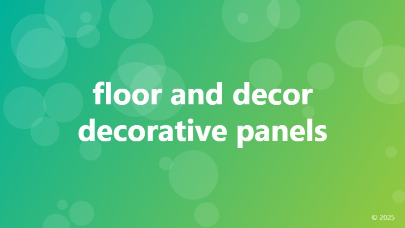 floor and decor decorative panels