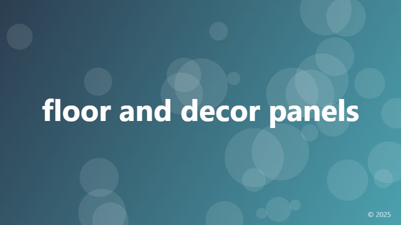 floor and decor panels