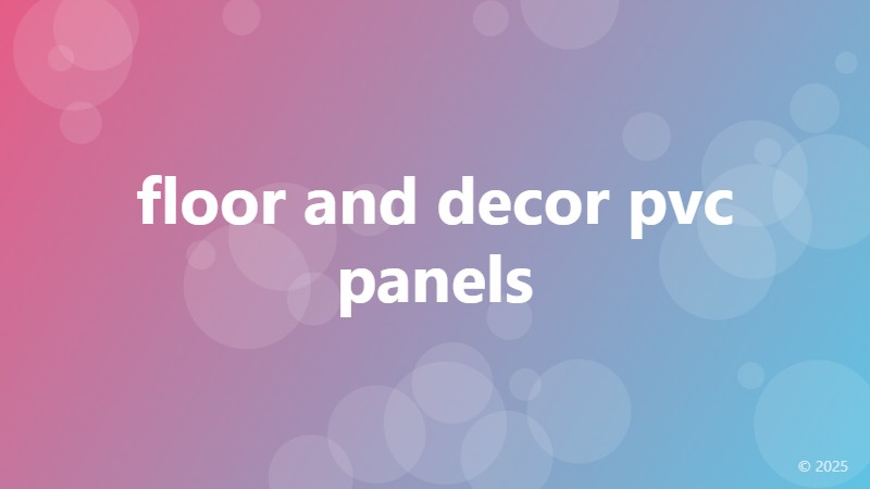 floor and decor pvc panels