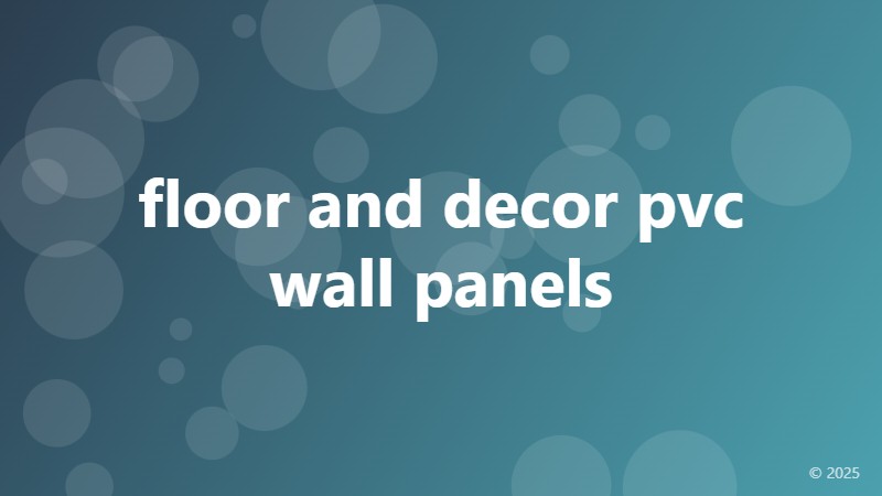 floor and decor pvc wall panels