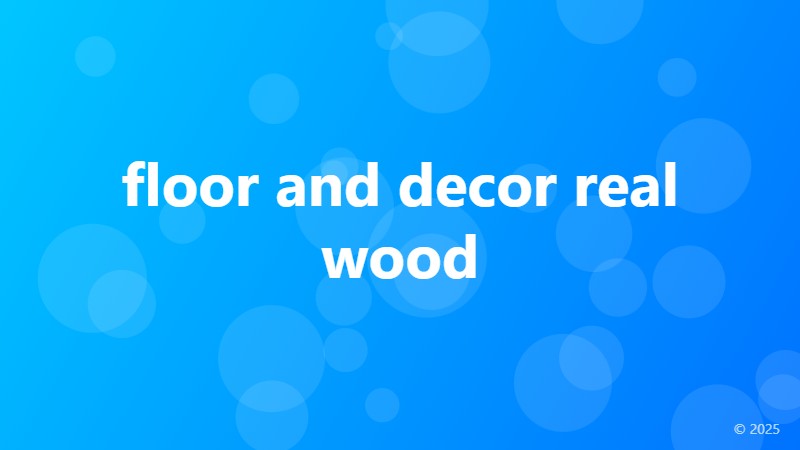 floor and decor real wood
