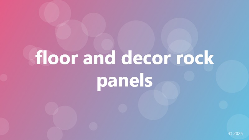 floor and decor rock panels