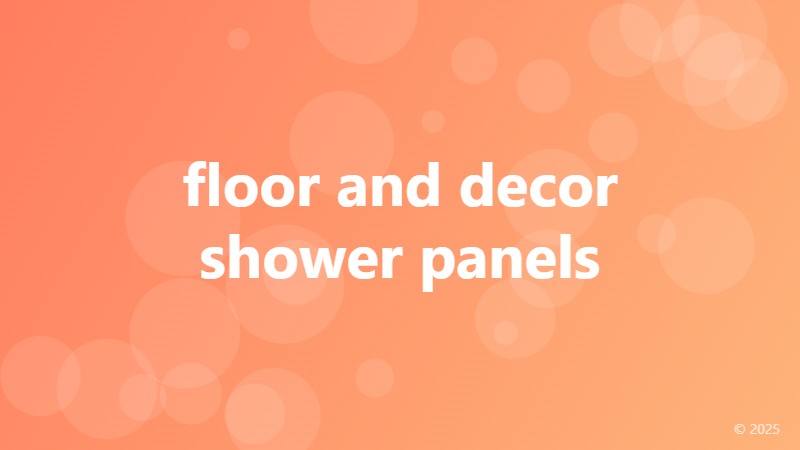 floor and decor shower panels
