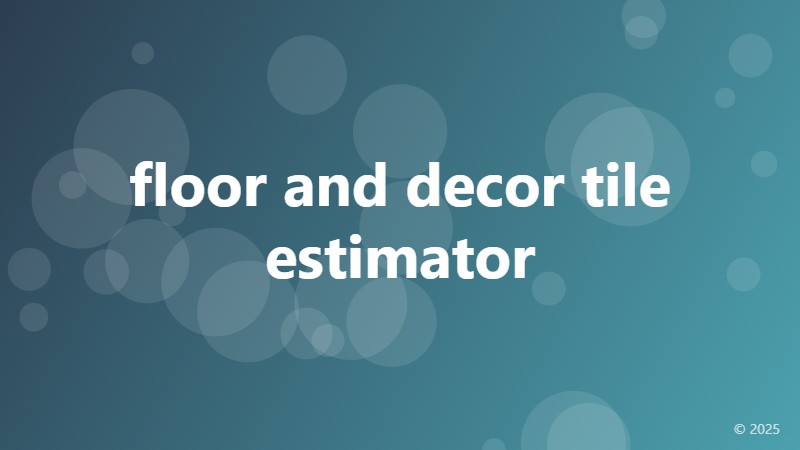 floor and decor tile estimator