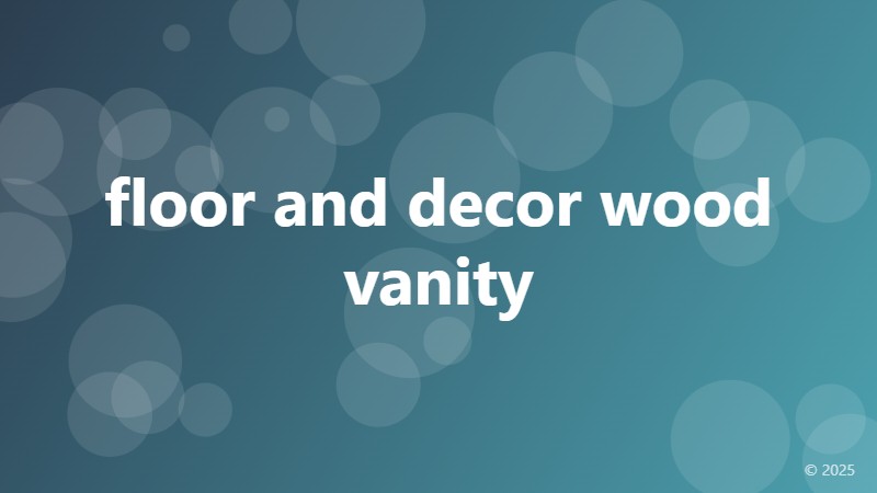 floor and decor wood vanity