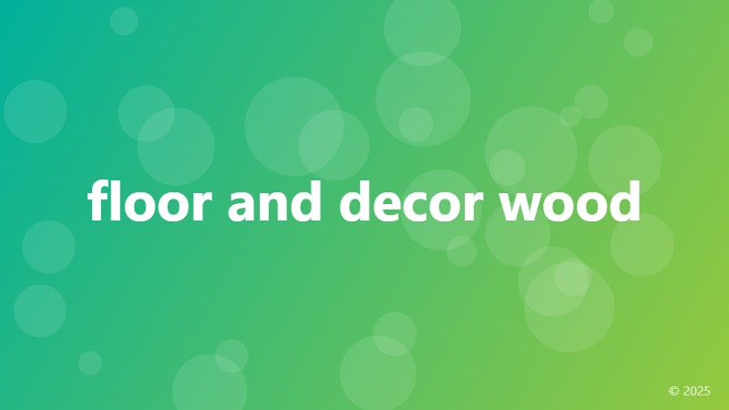 floor and decor wood