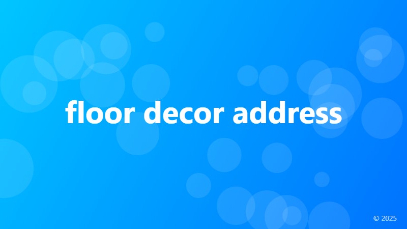 floor decor address