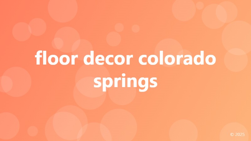 floor decor colorado springs