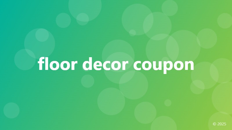 floor decor coupon