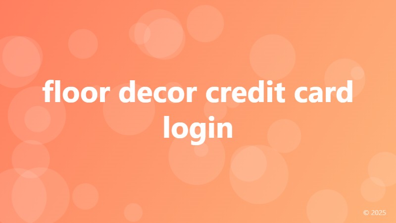 floor decor credit card login