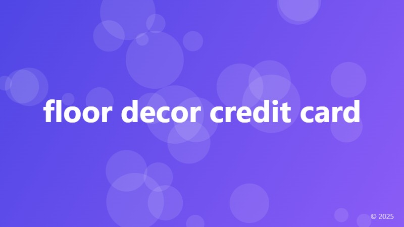floor decor credit card
